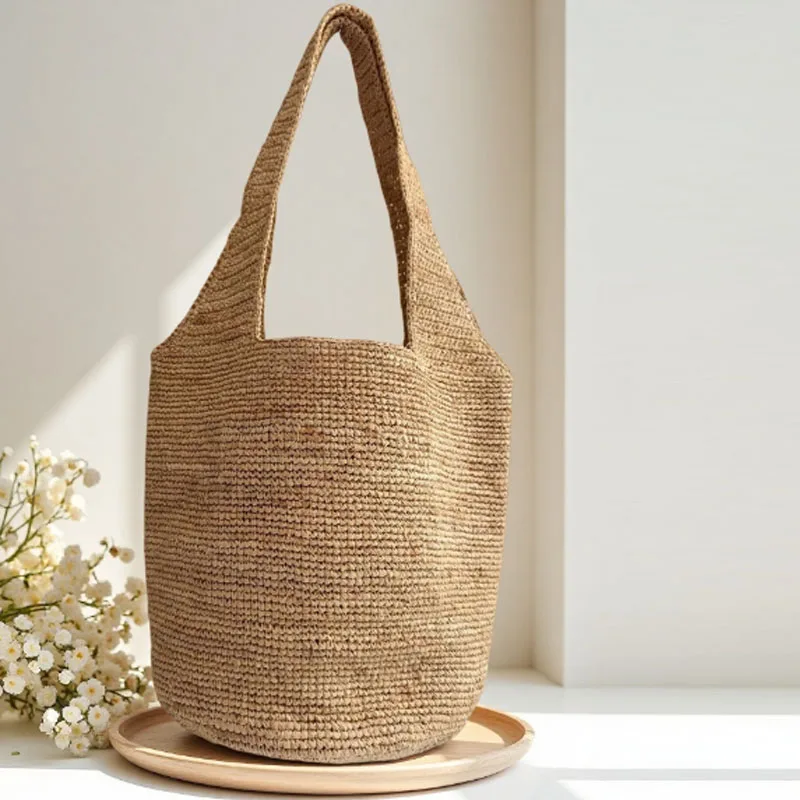 Fashion Lafite Grass Woven Women's Bag Large Capacity Handbag Beach Vacation Beach Bag Leisure Women's Bag