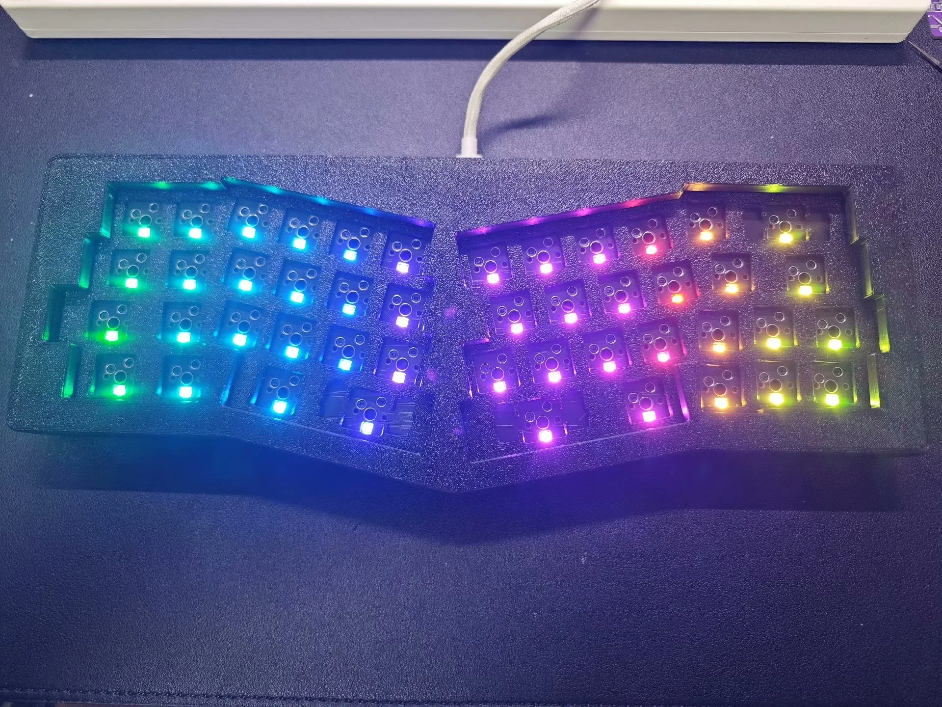 Cyber_Alice40 v2 Keyboard Kit 3D Printing Case RGB 40%Alice Hot Swap Gasket Keyboard Wired Single-mode QMK VIAL Keyboard Teclado