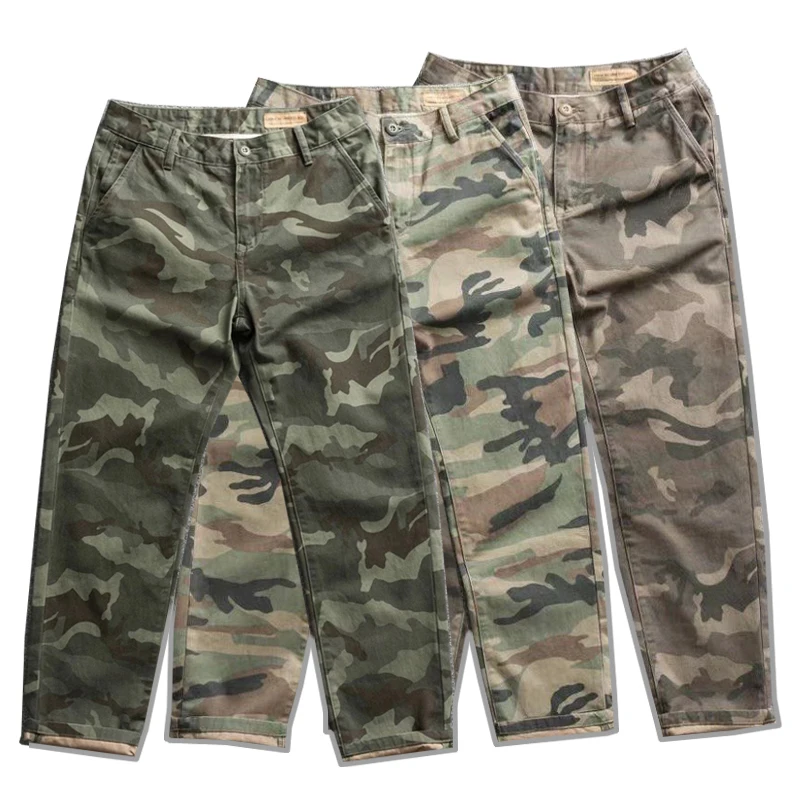 Fall New American Casual Work Pants Loose Straight Leg Camouflage Long Trousers Trendy Men's Loose Fit Fashionable Cargo