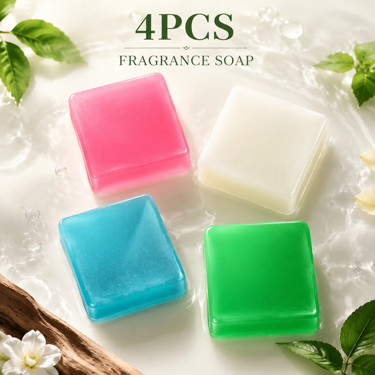 4Pcs Handmade Essential Oil Soap Bar Body Odor Removal Elderly Nonenal Control Deep Cleansing Face Wash Bath Soap Gift Set