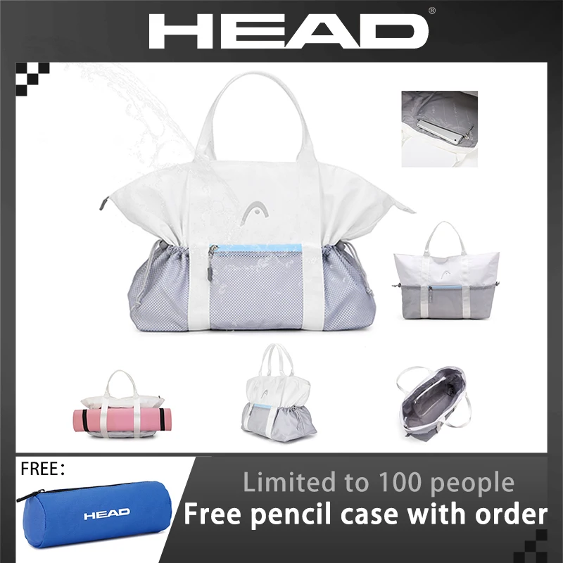 HEAD Waterproof Travel Bag Duffel Tote Bags with Wet Pocket,Women Men Shoulder Luggage Handbag for Sport Gym Weekender Overnight