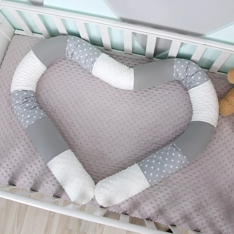 Children's Spliced Bed Universal Cotton Bumper Thickened Crib Guardrail Wrapping Edges Baby Anti-Collision Protect Bed Bumper