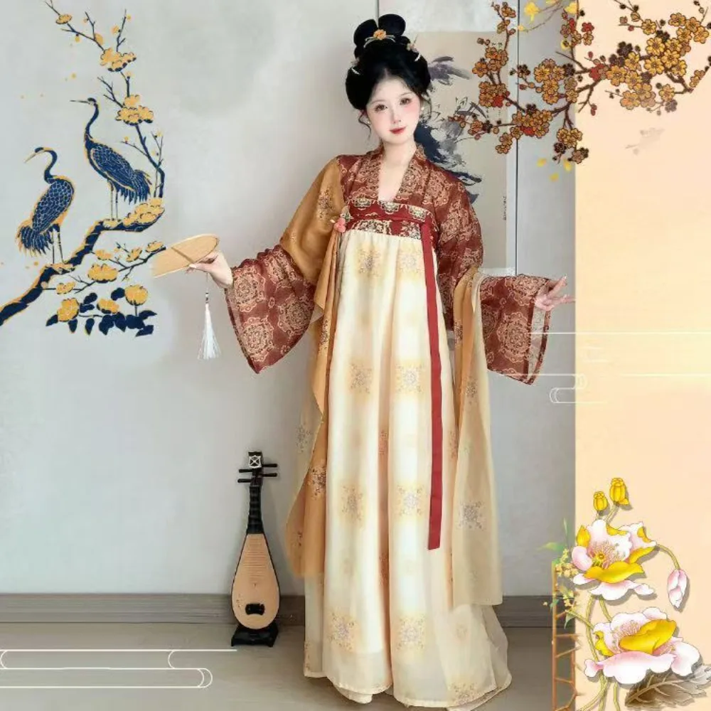 Original New Hanfu Restoration Style Slim Waist Chest-high Skirt Daily Fairy Spring Summer Chinese Traditional Clothes