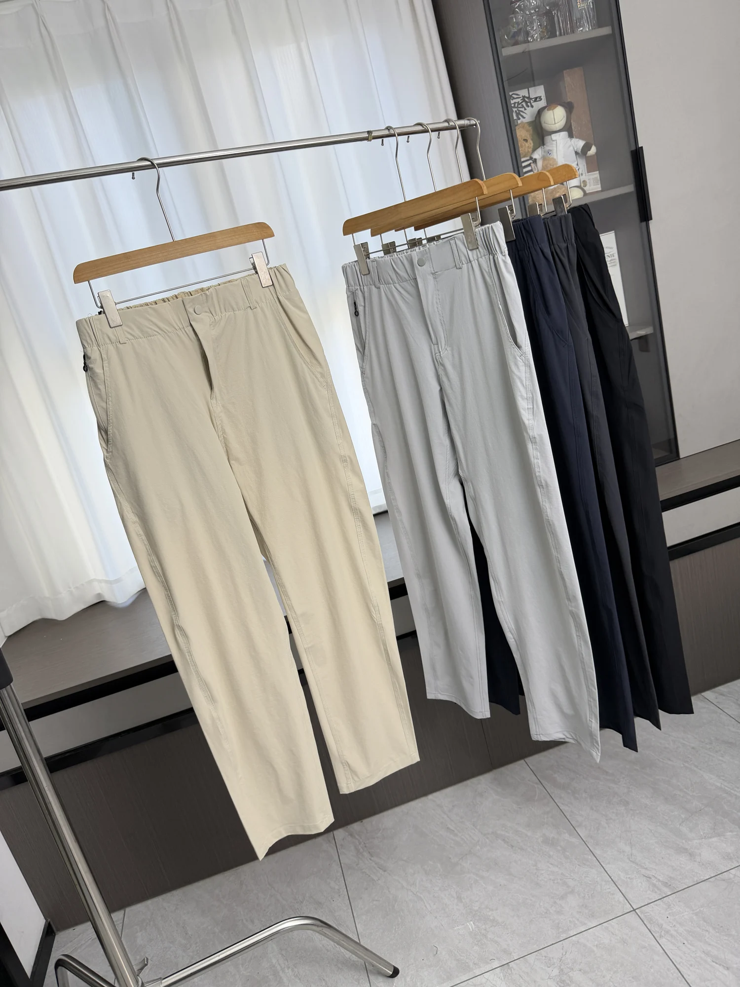 Men's Summer Sporty Casual Outdoor Comfortable Breathable Straight Leg Pants mid Waist Straight Tube Pants Fashionable