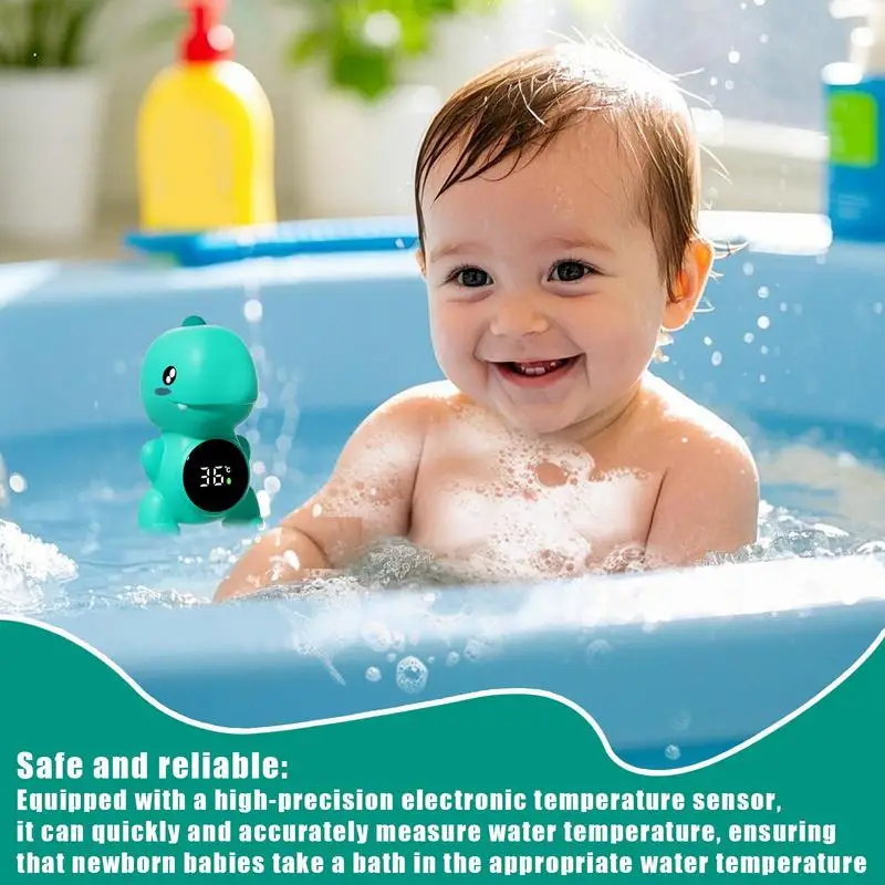 Baby Bath Temperature Reader Dinosaur Waterproof Digital Water Gauge Three-Color Temperature Display Temperature Monitoring