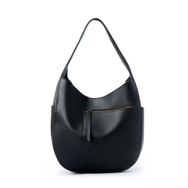 Minimalist Work Shoulder Bag for Women Genuine Leather Large Capacity Handbag Luxury Underarm Bag Fashion Trend