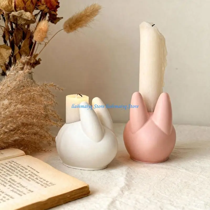 573B Multipurpose Rabbits Holder Silicone Mould for Crafting Enthusiasts