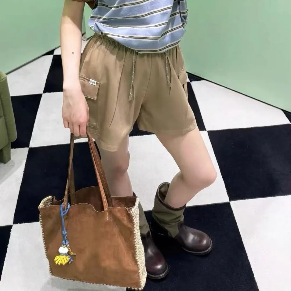 New Unique Texture Fashionable Autumn and Winter Leather Suede Woven Shoulder Hand-held Armpit Large-capacity Commuter Bag