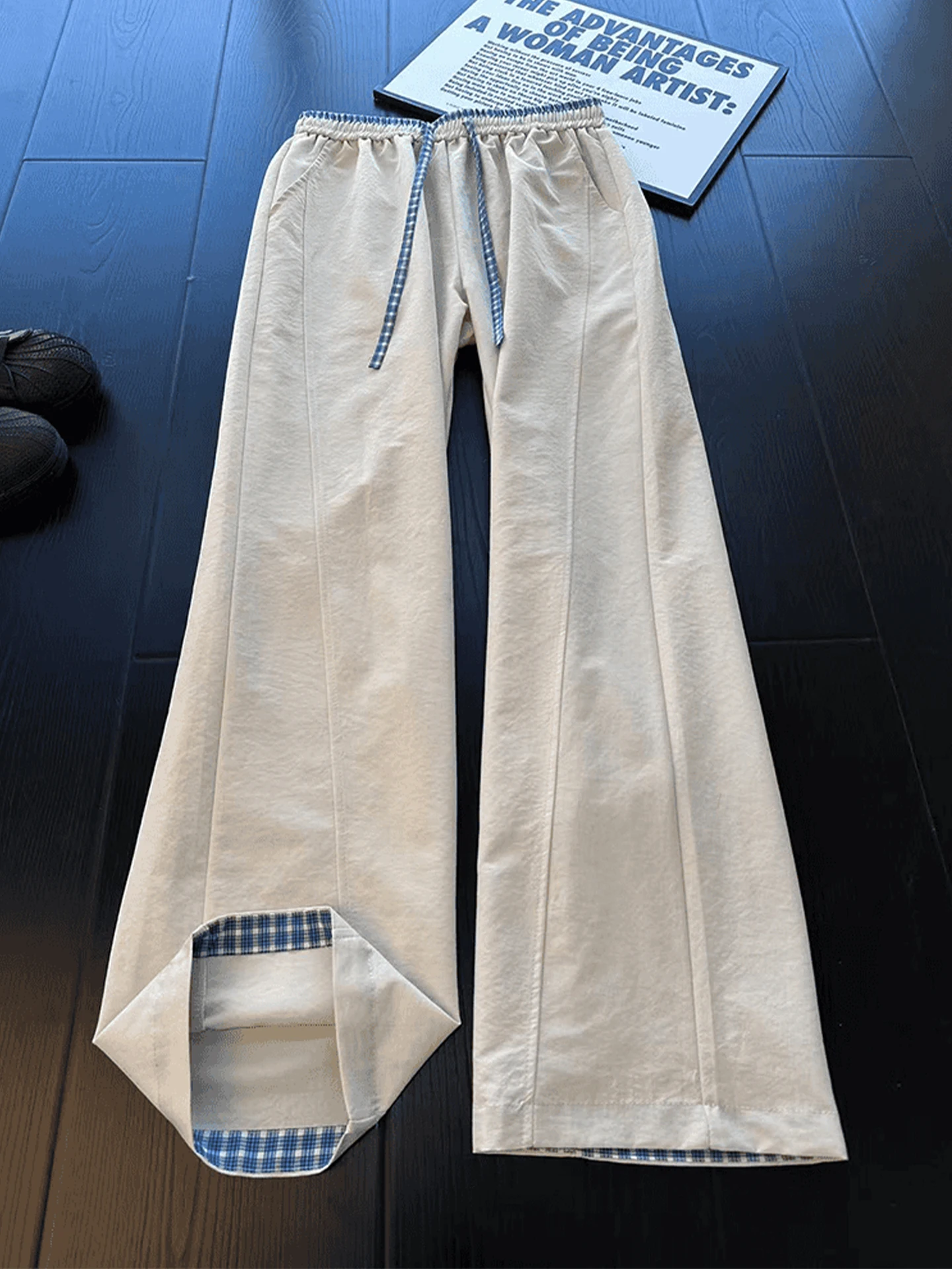 Ice Silk Patchwork Diagonal Cut Casual Pants Men's Summer American Style Breathable Quick Dry Straight Leg Casual Pants