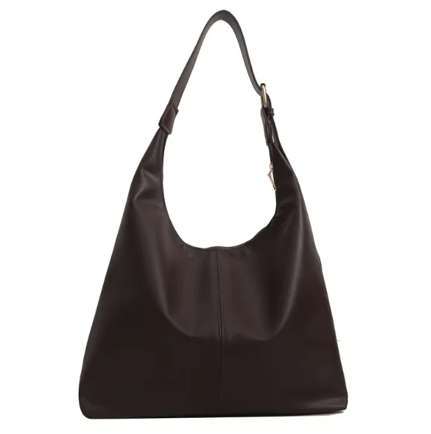 Retro Solid Color Women Tote Bag Trendy Soft PU Large Capacity Shoulder Bag for Commute Daily Shopping Travel
