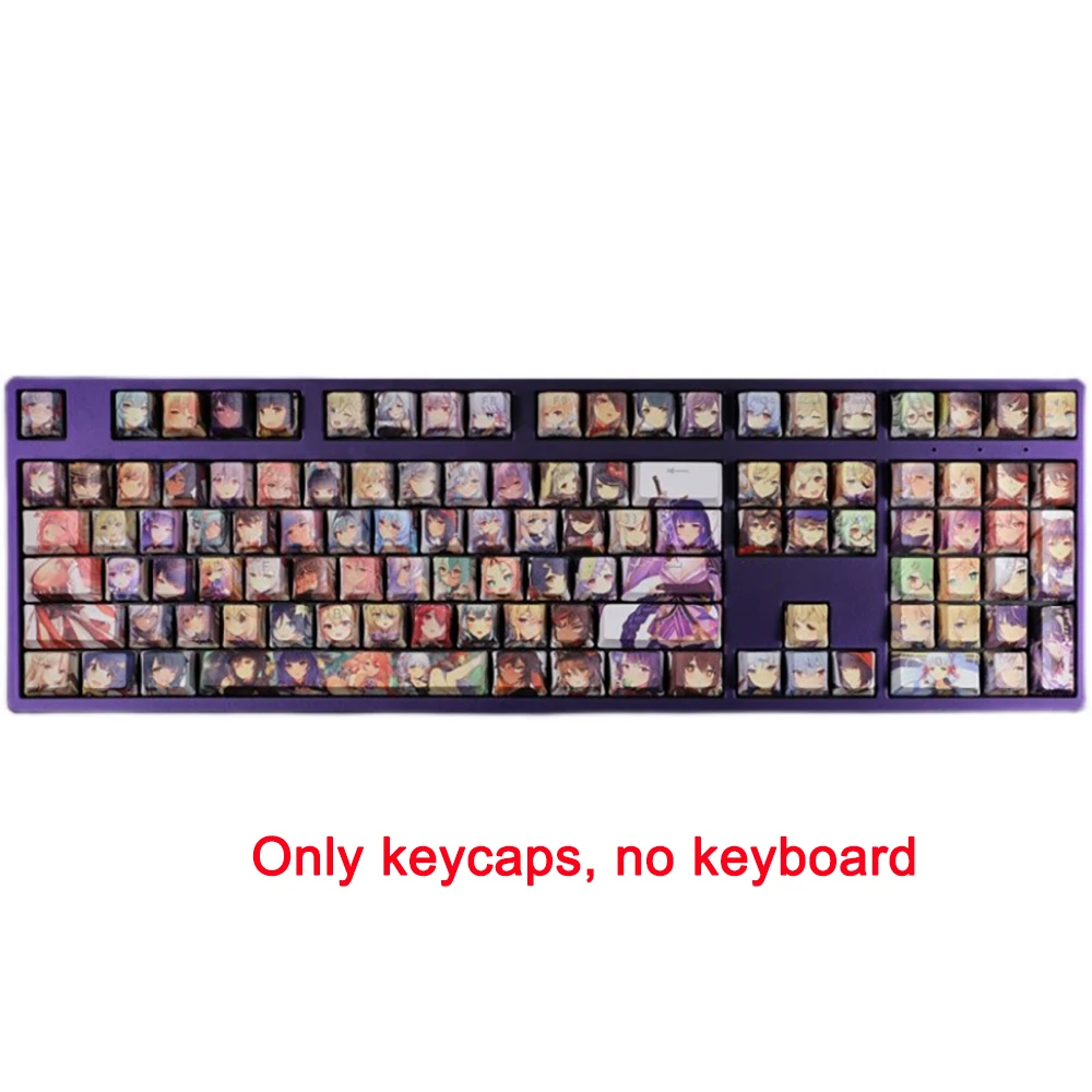 Genshin Impact Keycap 108 Keys All characters PBT Dye Subbed Cherry Backlit Keycaps Gaming Key Cap For ANSI 61 87 104 108 Layout
