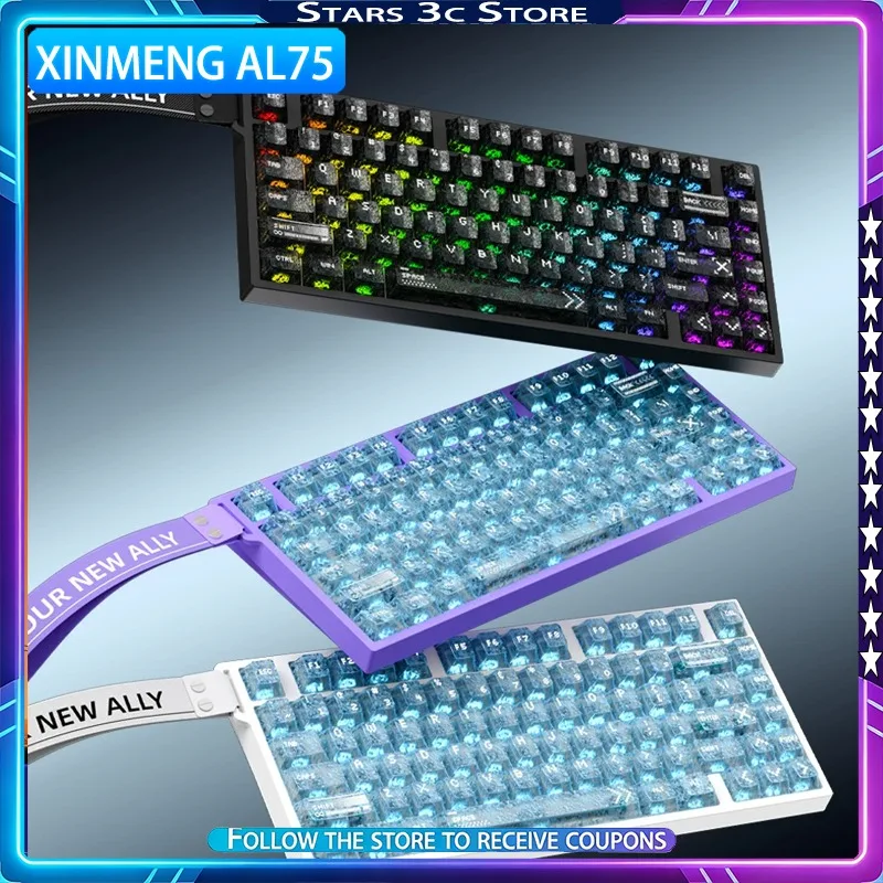 XINMENG AL75 magnetic Axis Keyboard PCB Nano Waterproof Coating 0.01mm RT Wired Gaming Keyboard Customized Hall Magnetic Axis