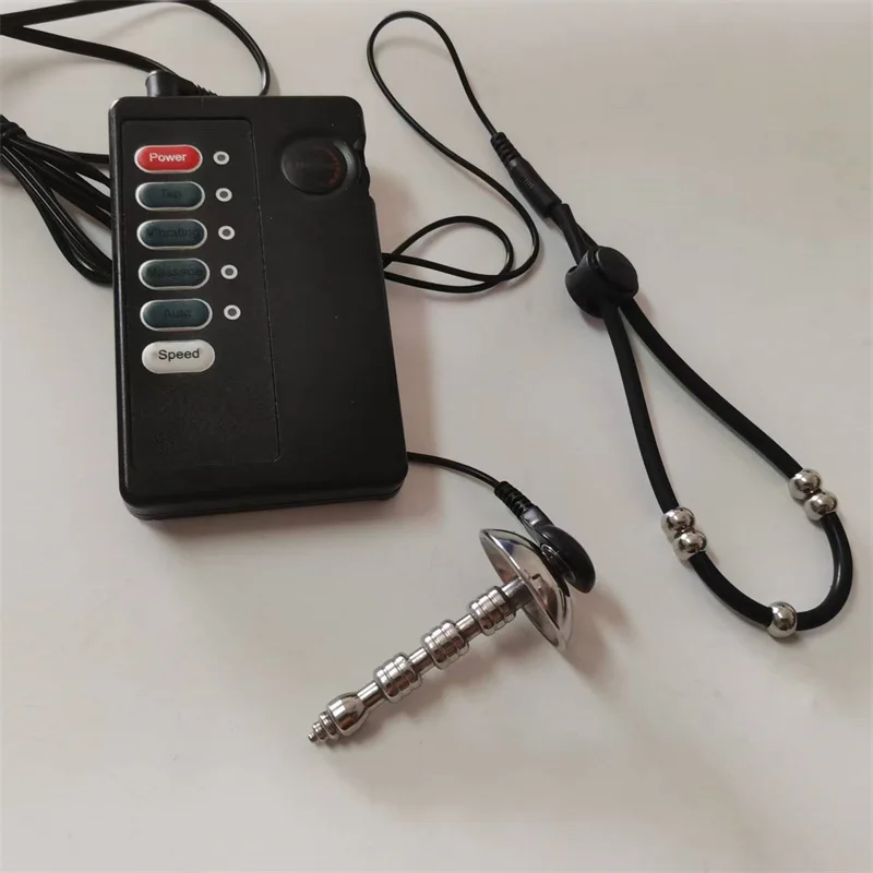 Metal Urethral Sounding Dilator Electric Shock Penis Plug Horse Eye Stick Cock Rings Sex Toys for Men Testis Stimulation