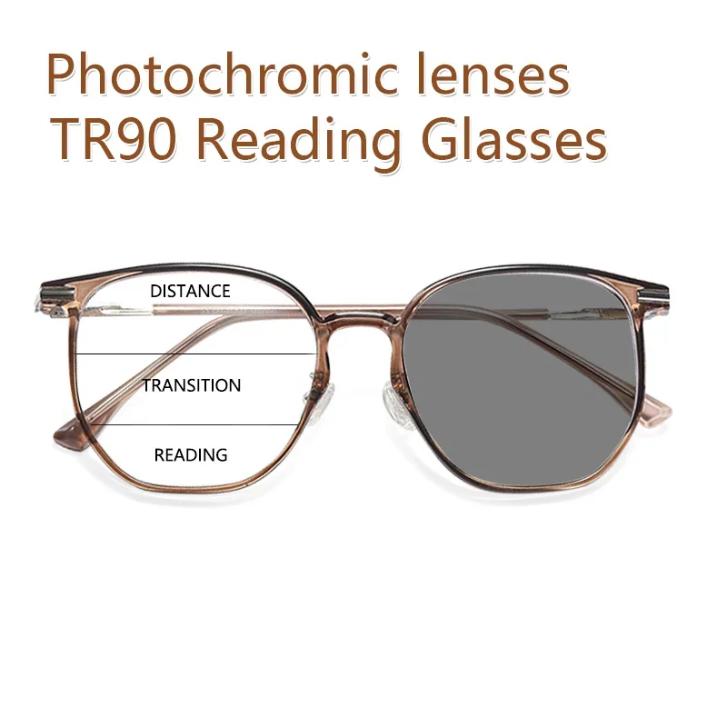 Photochromic ProgressiveMultifocal ReadingGlasses Ultralight TR90 FrameIntelligent Progressive Multifocal Lens for Women