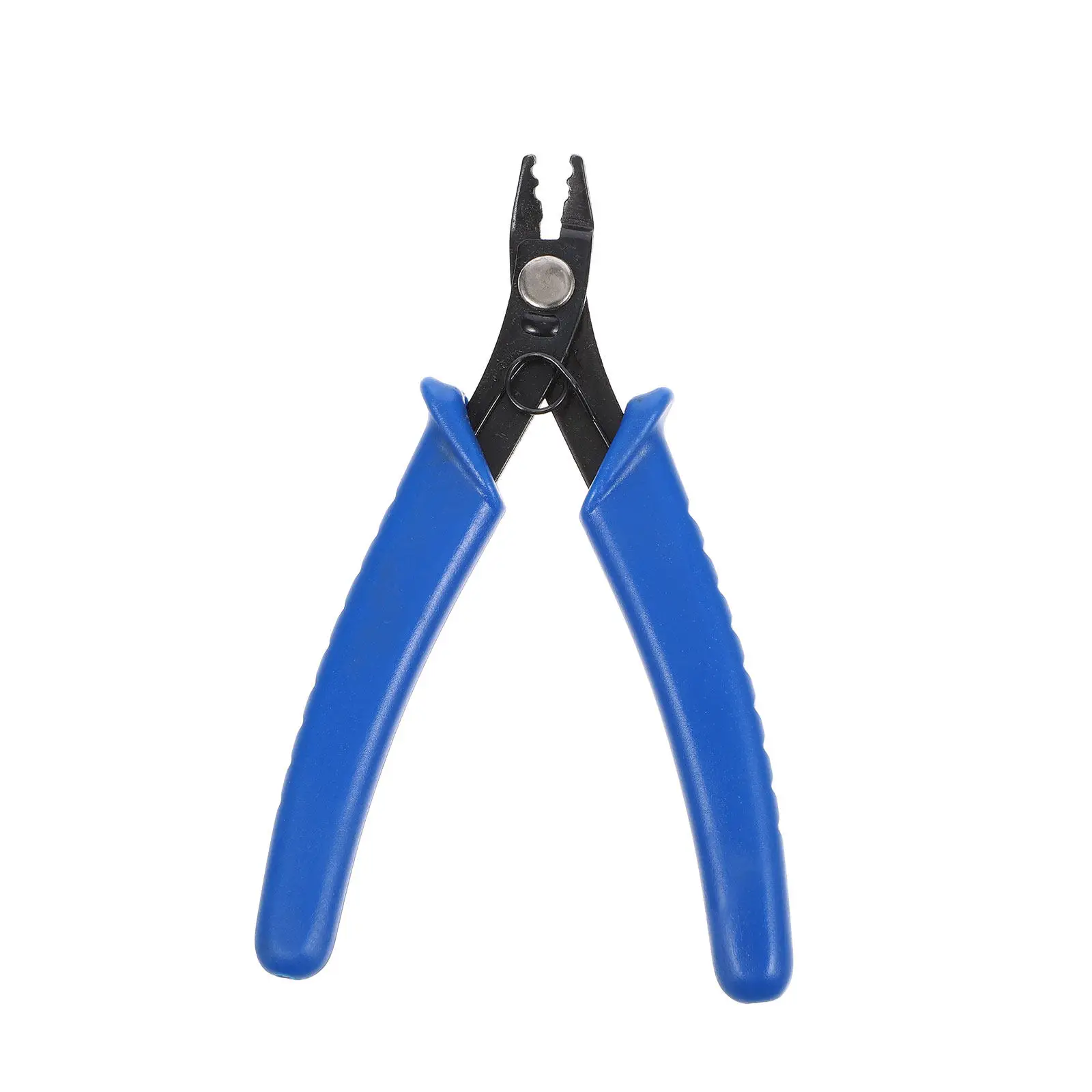 Carbon Steel Bead Crimper Pliers Blue Handle Semi-Internal Spring Action Reduces Hand Fatigue Crimping Tool for Fine Jewelry