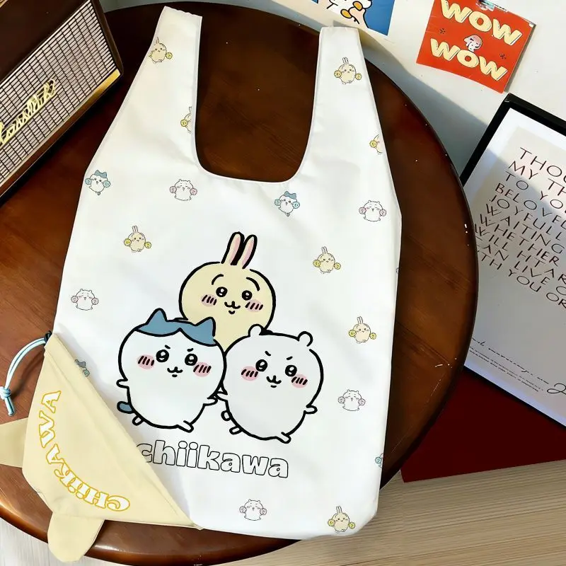 New Girl Shopping Bag Storage Fold Handbag Chiikawa Bags for Woman Large Capacity Anime Figure Large Capacity Kawaii Cartoon
