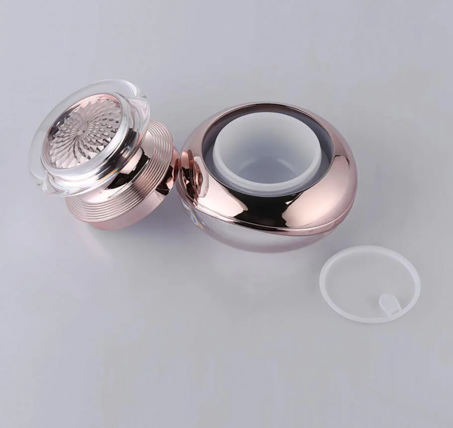 50g rose gold acrylic bottle/jar/pot eye serum/essence/day night cream/moisturizer/gel/whitening skin care cosmetic packing