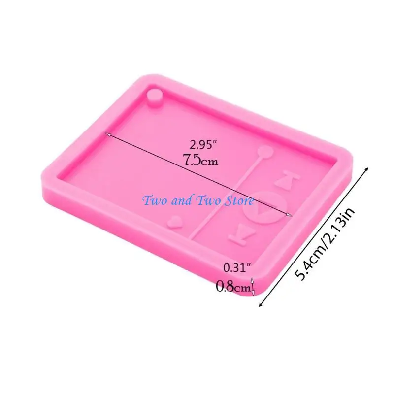 HX6F Music Player Keychain Resin Mold Silicone Mould DIY Clay Crafts UV Epoxy Mould