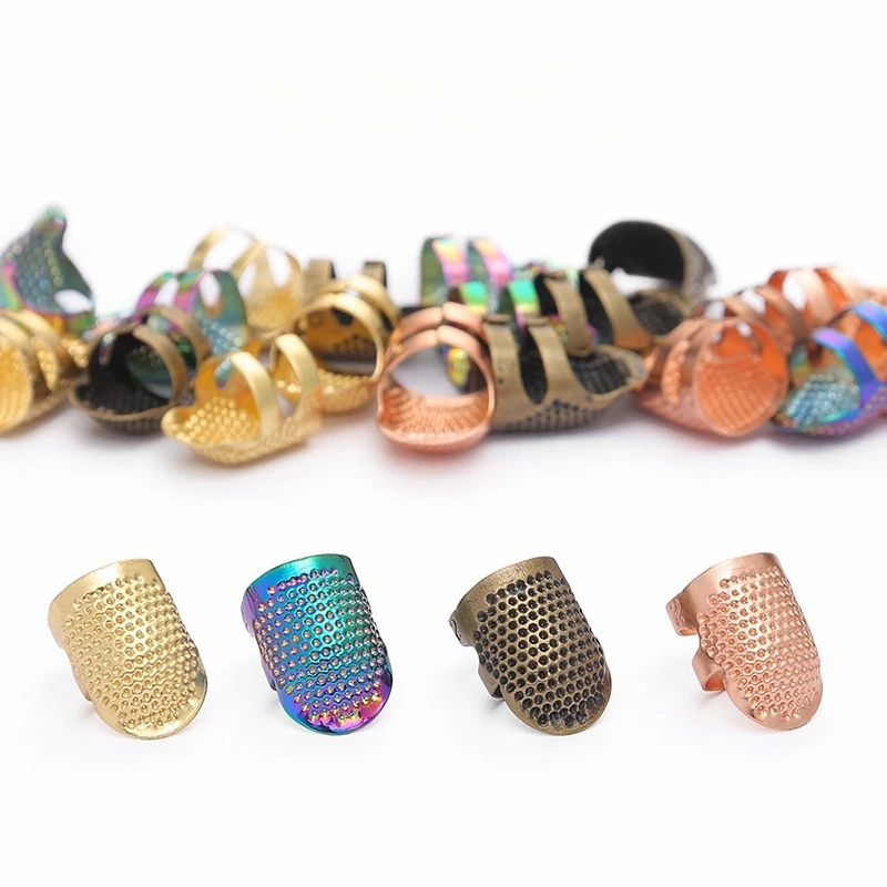 1Pcs Adjustable Sewing Thimble Vintage Finger Protector Non-slip Ring Handworking Needle for DIY Crafts Sewing Tools Accessories
