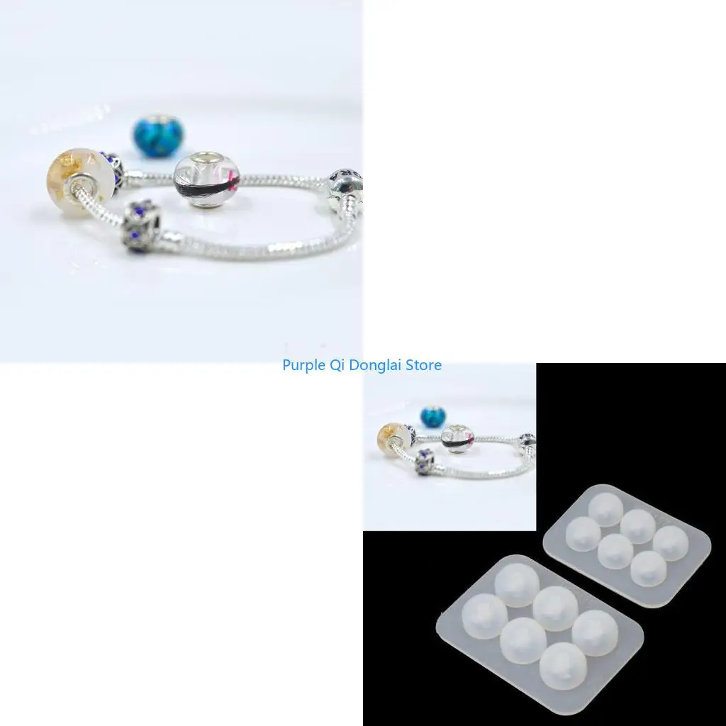 L21E Bracelet Bead Mold for Jewelry Making Flat Ball Beads with 5mm Hole Resin Mould