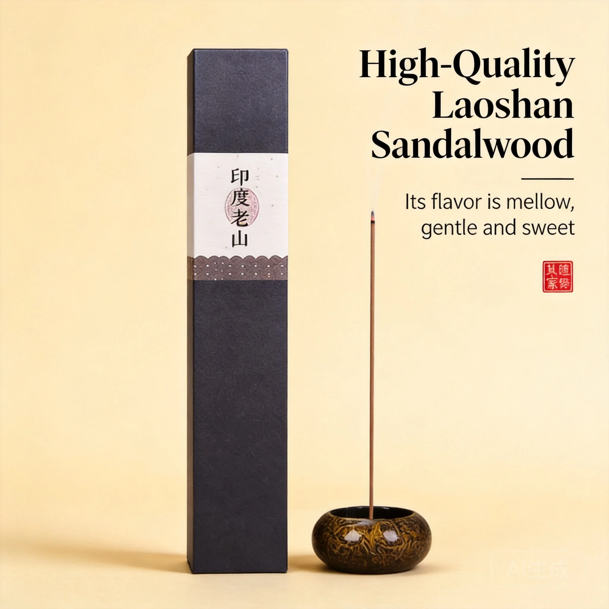 Traditional Chinese Style Pure Laoshan Sandalwood Incense Sticks Good Luck Blessing Wealth Attracting Relaxing For Home Bedroom