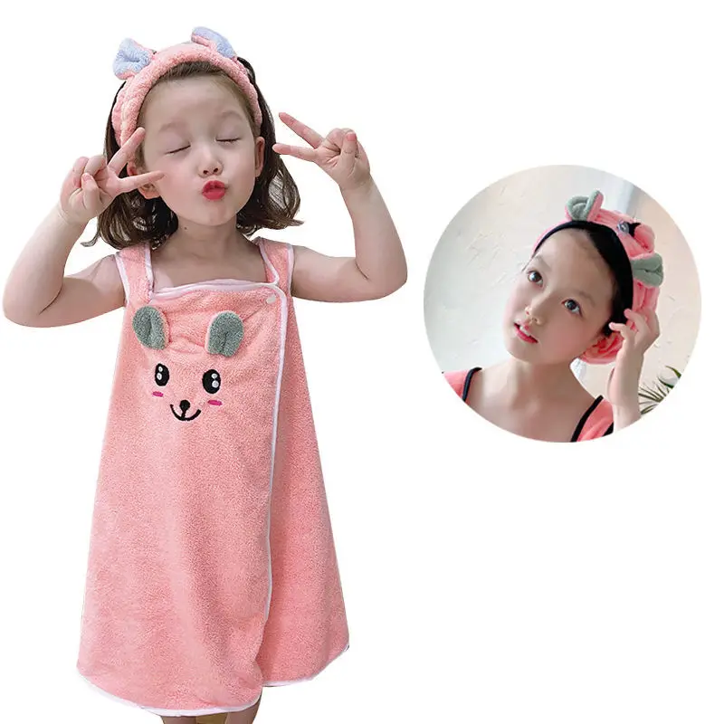 Children's bathrobes are soft and comfortable, and can be worn as bath skirts. Super absorbent children's cotton bath towels