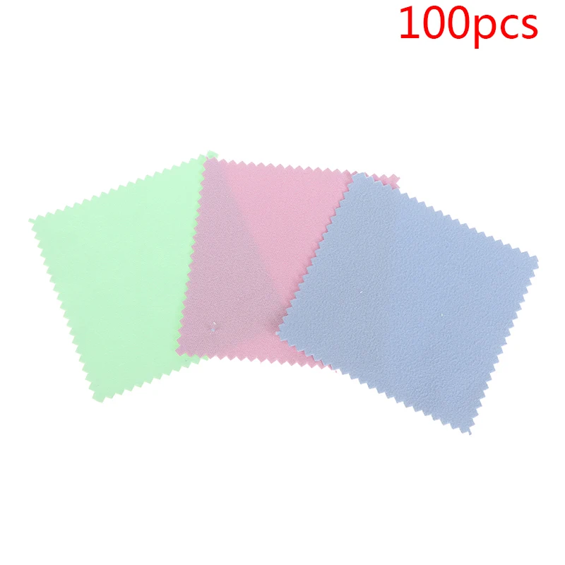 100pcs Polish Cleaning Polishing Cloth Keep Jewelry Shining Tools For Silver Gold Metals Wiping Cloth Jewelry Tools 8x8cm