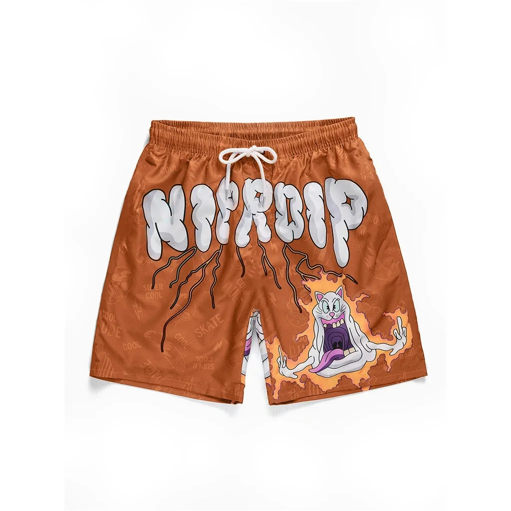 Summer men's sports shorts smiling face printing Breathable quick drying short for man outdoor pant Men's clothing short de bain