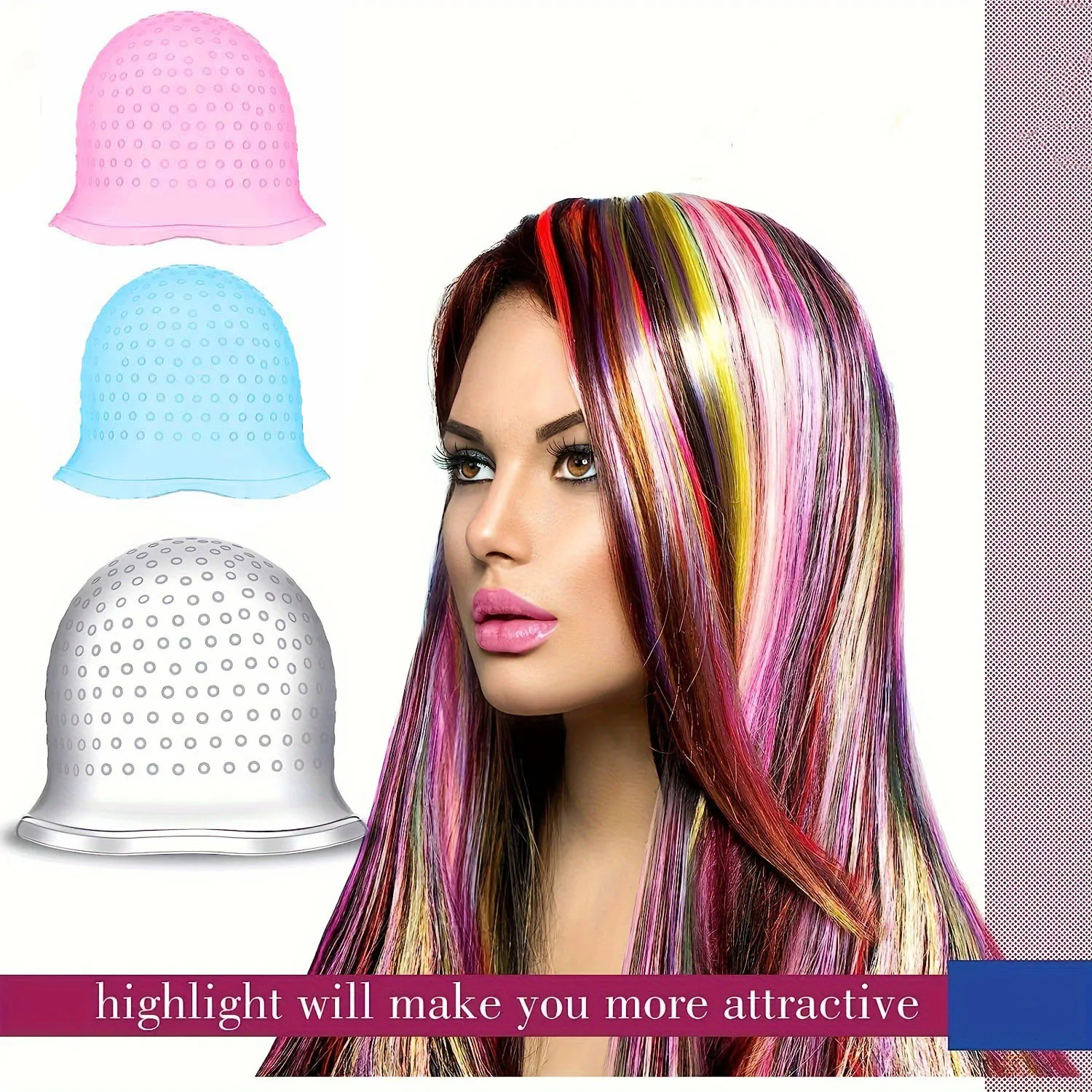 Reusable Professional Salon Hair Color Coloring Highlighting Dye Cap for Hair Extension Styling Tools Barber Beauty Hair Salon