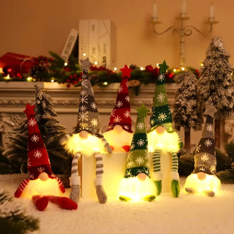 Christmas Gnome Faceless Doll Night Light Merry Christmas Decorations For Home Holiday Ornament Xmas Gift Navidad New Year