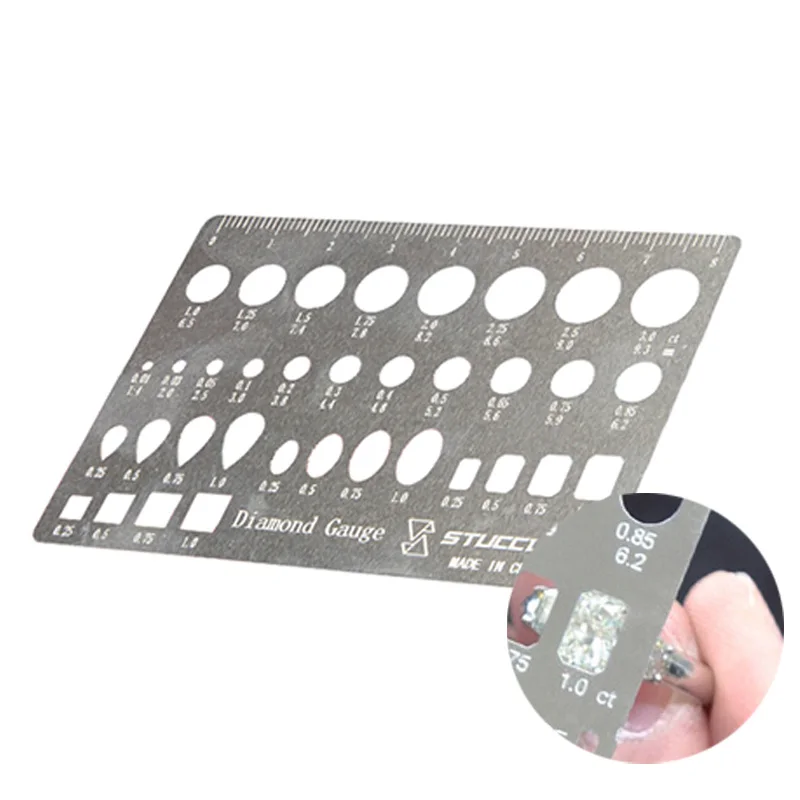 Stuccler Jewellers Diamond Gauge Portable 0.01 - 3.0 ct Diamond Carat Estimator Diamond Sizing Jewelry Measuring Tools