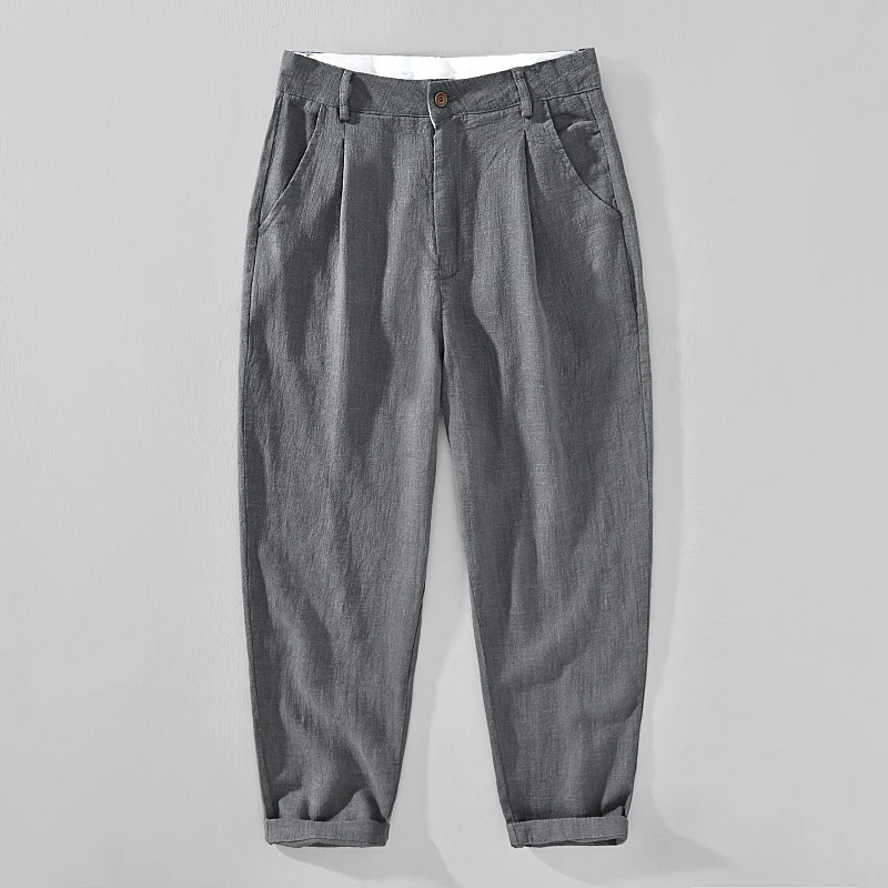 Cotton 30% Bamboo Fiber 70%, Outdoor Sport Casual Retro Cycling Lightweight Slim-fit Fishing Fashionable Breathable Casual Pants
