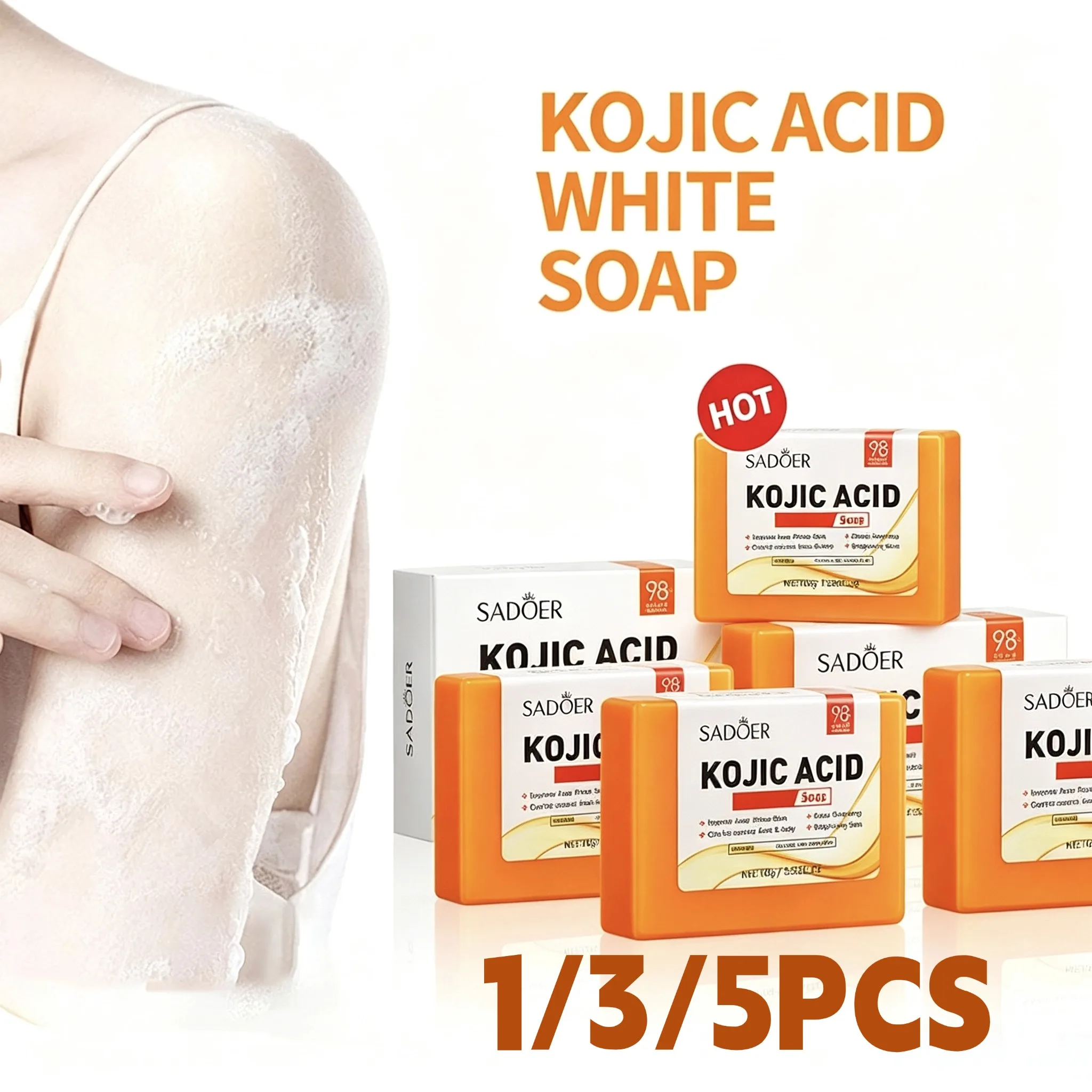 Kojic Acid Whitening Soap Deep Cleansing Brightening Body Bath Soap Improve Acne Skin Care For Face & Body 100g