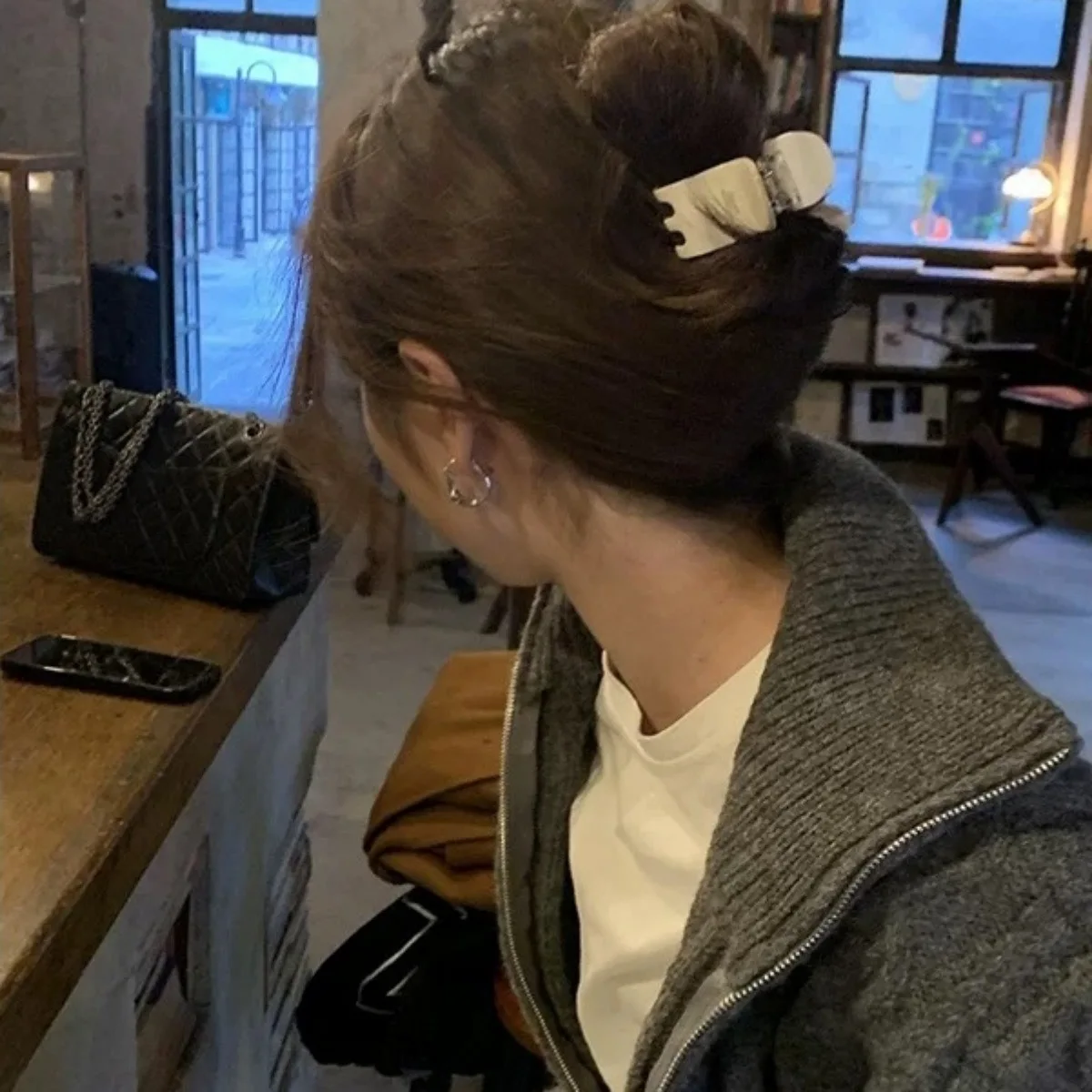 1pc Korean High Narrow Acetate Hair Claw Exquisite Back of Head Ponytail Clip for Women Volumizing New