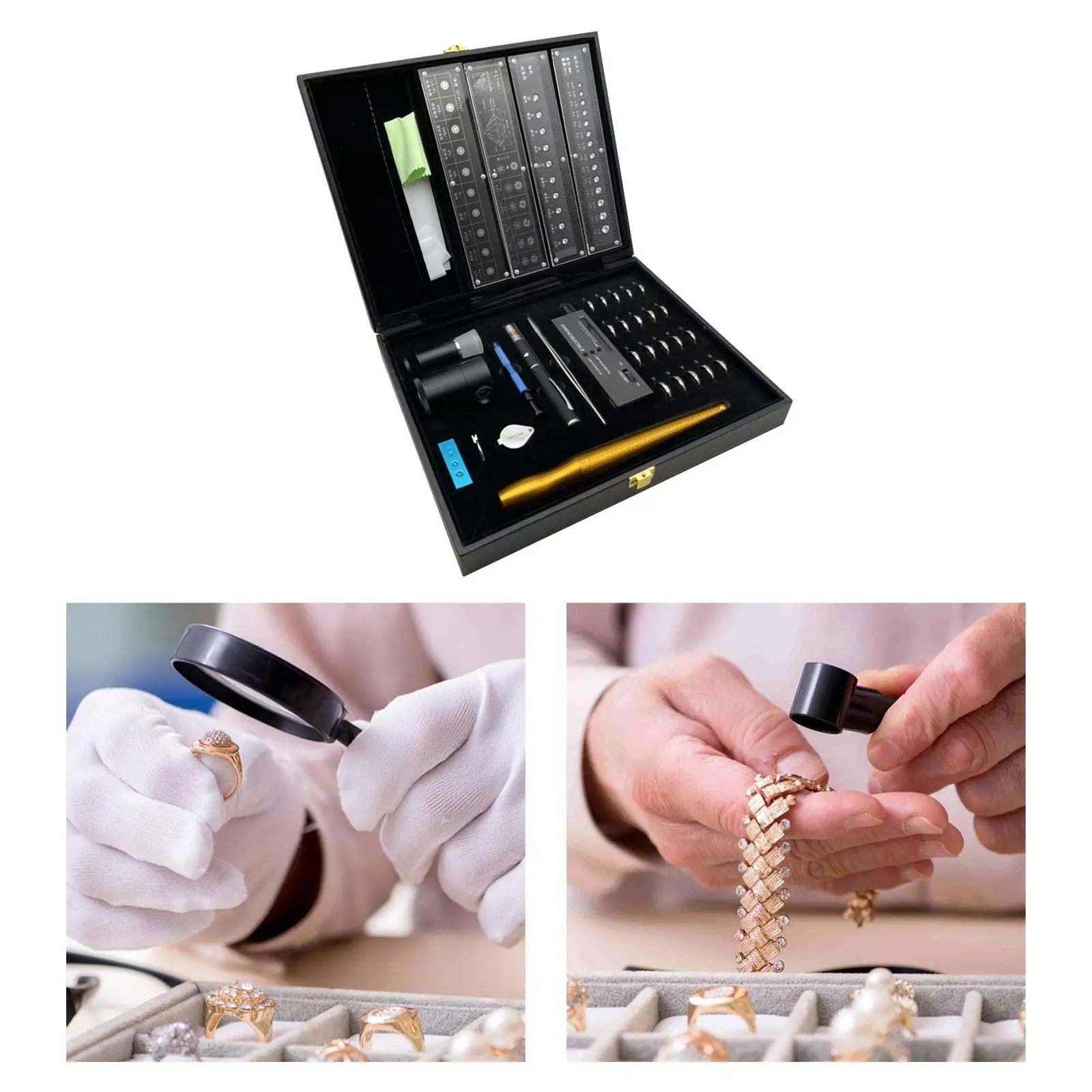 Diamond Testing Tool Kit High Accuracy Diamond Cutting Comparison Diamond Tester for Gemstone Crystal Moissanite Jade Diamonds