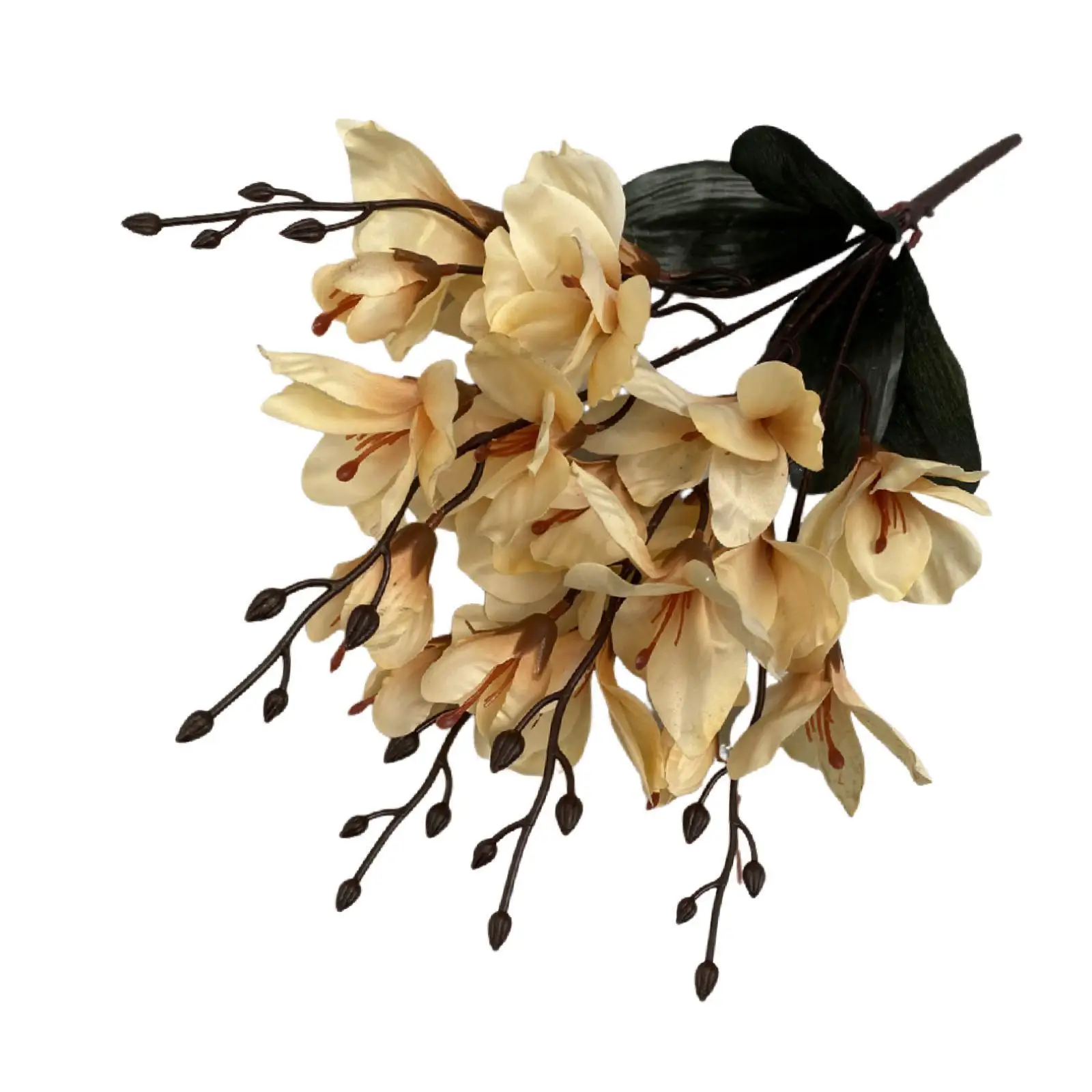 Artificial Flowers Bouquet Lifelike Magnolia Centerpiece Waterproof Fade Resistant for Wedding Home Table Decor