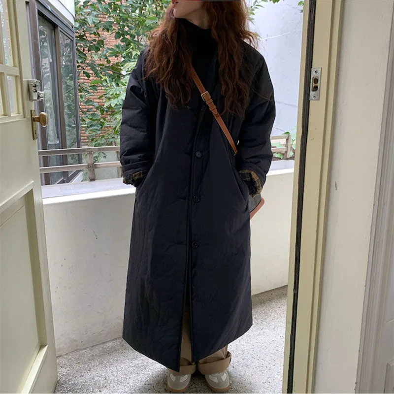 Winter New Women's Down Cotton Windbreaker Loose Splicing Windproof Cotton Jacket