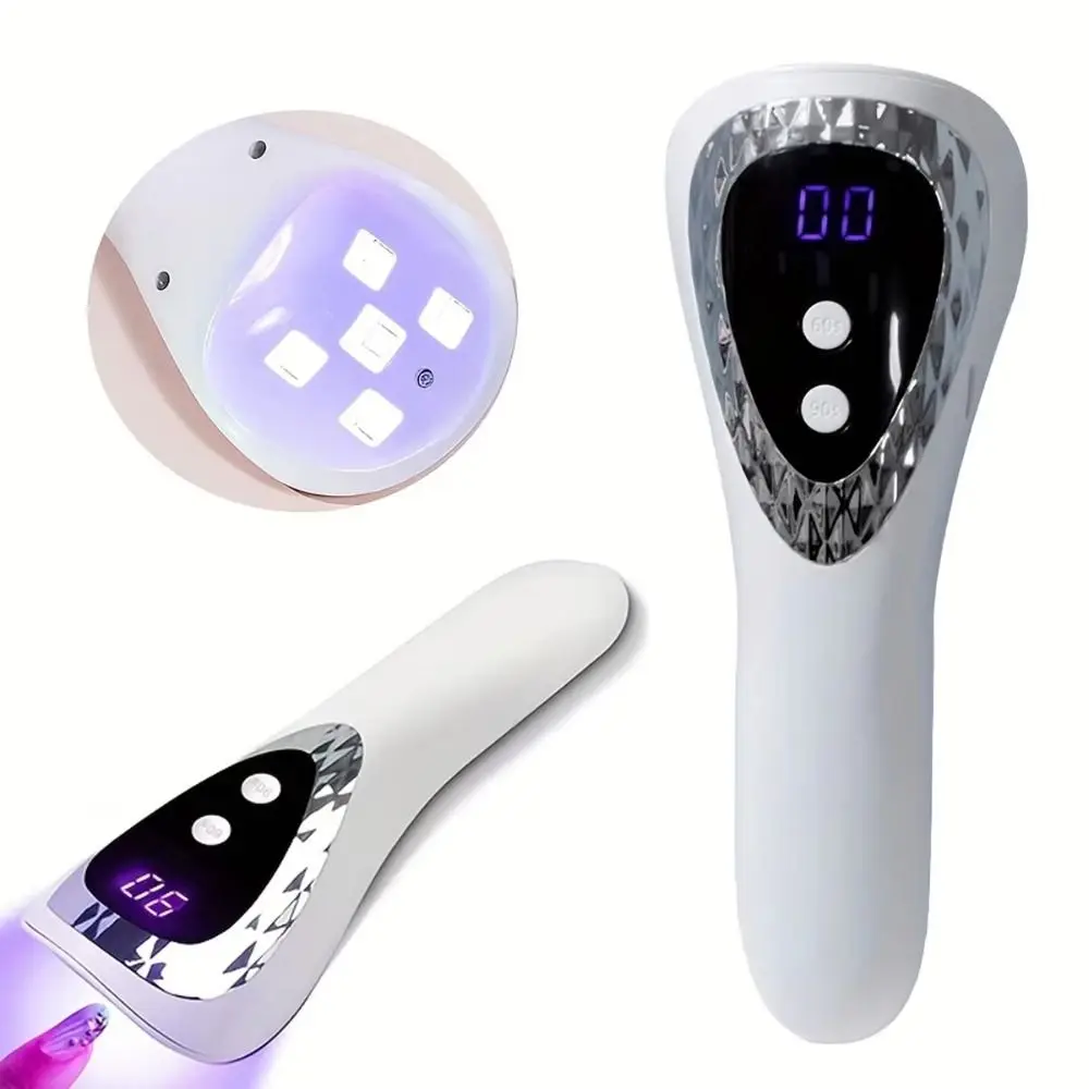 Handheld UV LED Nail Lamp Portable Professional Mini Manicure Lamp Rechargeable 5 Light Beads Gel Polish Dryer Lamp Nail Art
