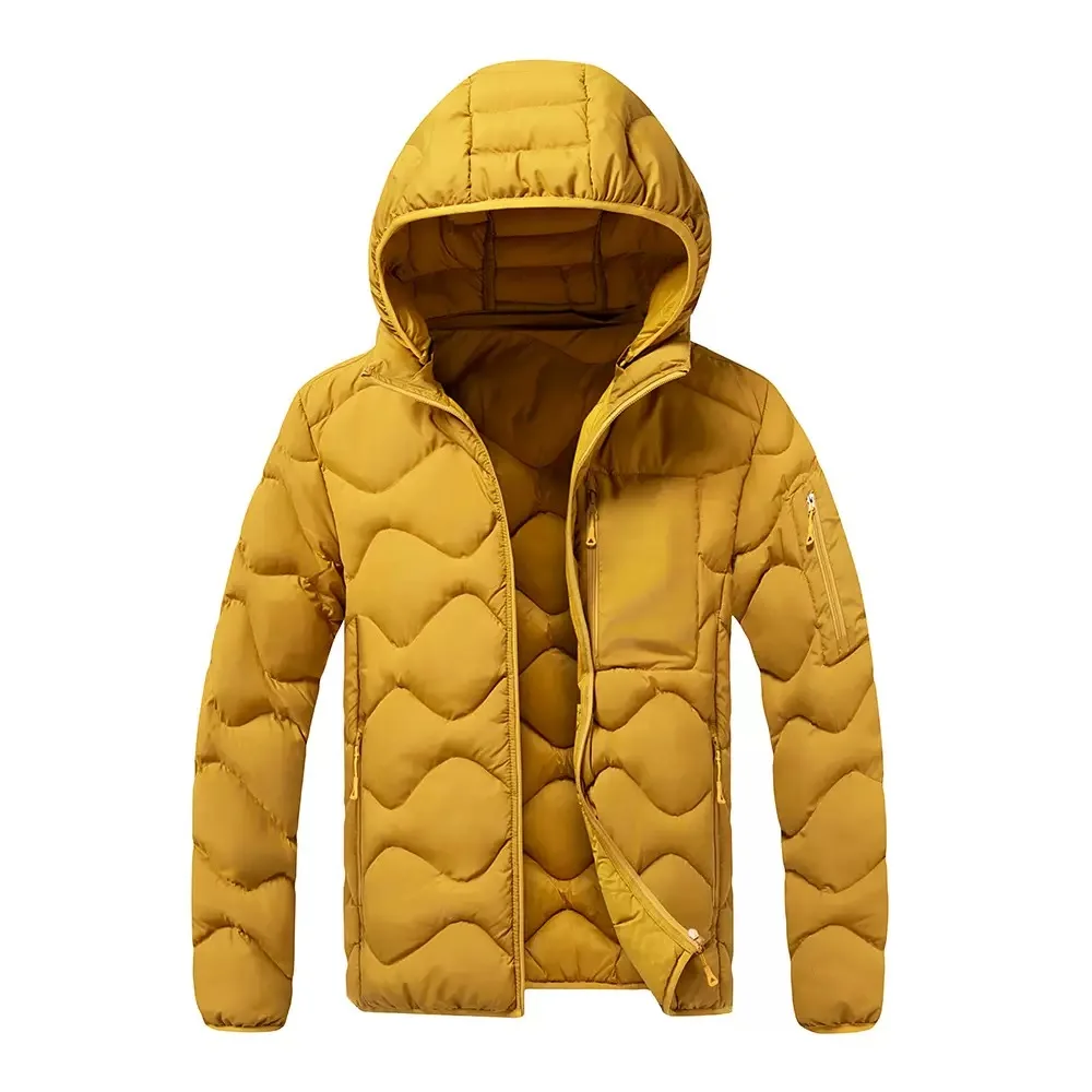 Autumn/Winter Fashion Solid Color Outdoor Sports Windproof Hooded Padded Jacket Men's Casual Loose Plus Size High Quality Coat