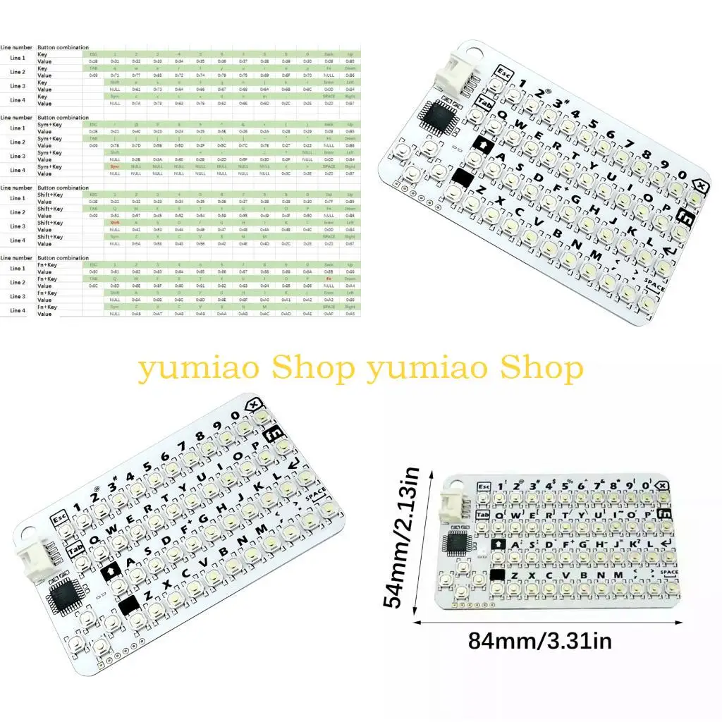 587B Mini Card KB V1.1 Keyboard Unit 50Key Programmable Input Base On MEGA8A Space saving For Customizable Control