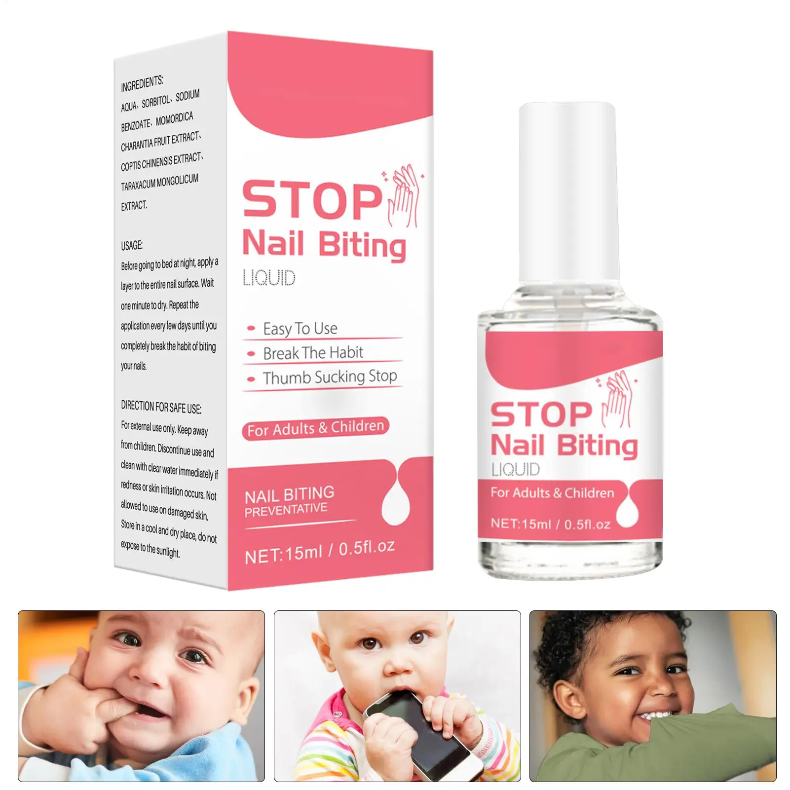 Anti Nail Biting Polish For Kids 0.5fl ozNail Biting Polish Alternative Bitter Taste Stop Nail Biting Polish Thumb Sucking Stop