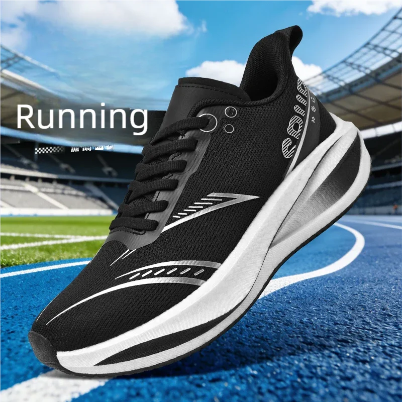 Men's racing running shoes four season new soft-sole comfort casual sneakers fashion student breathable light speed sports shoes