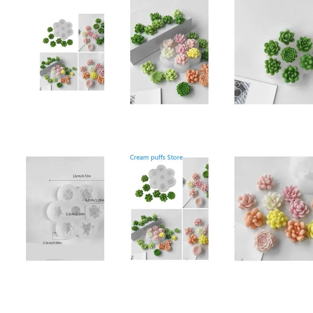 50LE Shaped Crystal Epoxy Plaster Ornaments Mold Easy Demold Silicone Mold for Succulent Plant Crystal Pendant