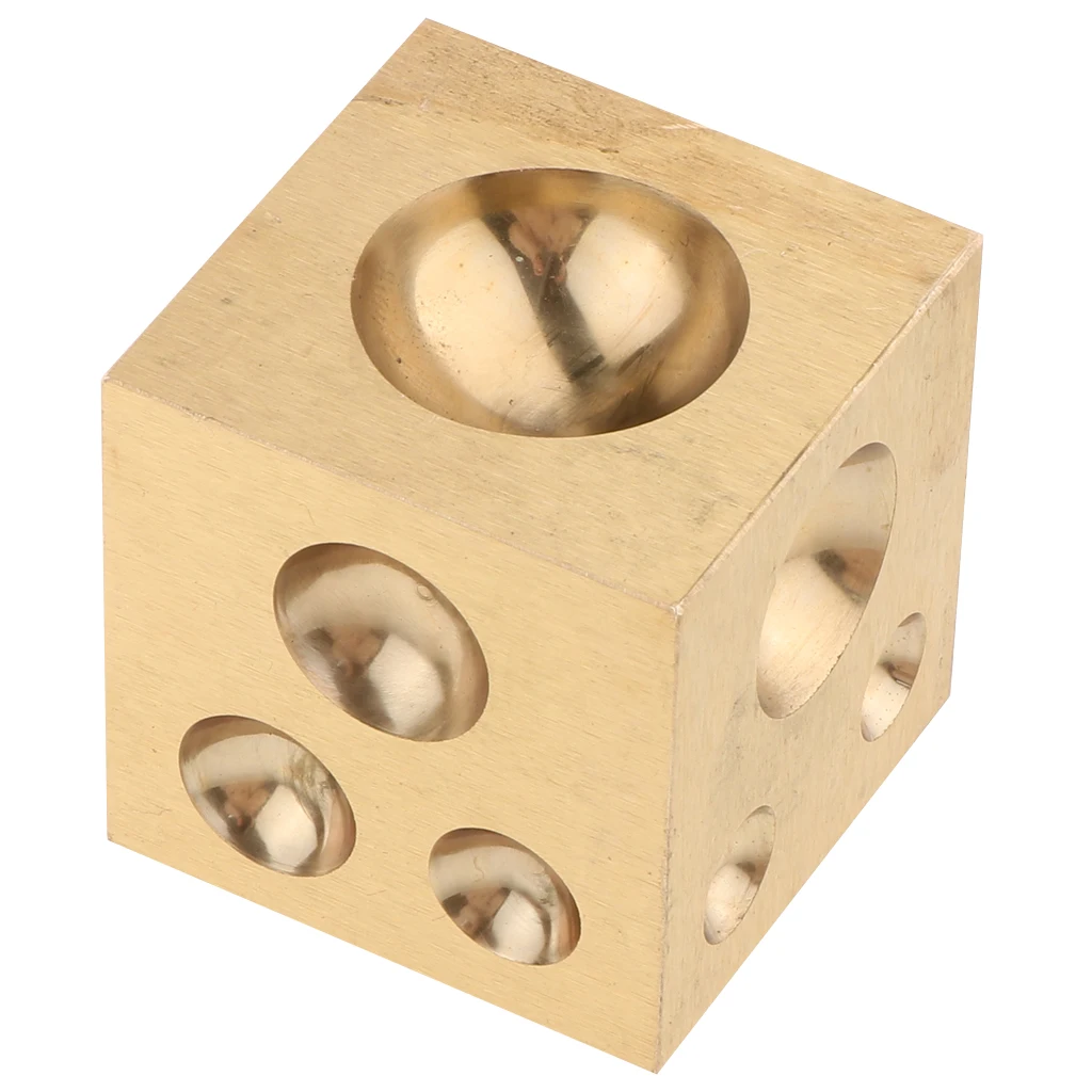 Jewelers Copper Dapping Block Square Punch Dome Jewelry Making Tool Square, Polished, 1.5 x 1.5 x 1.5inch Metal Shaping Beading