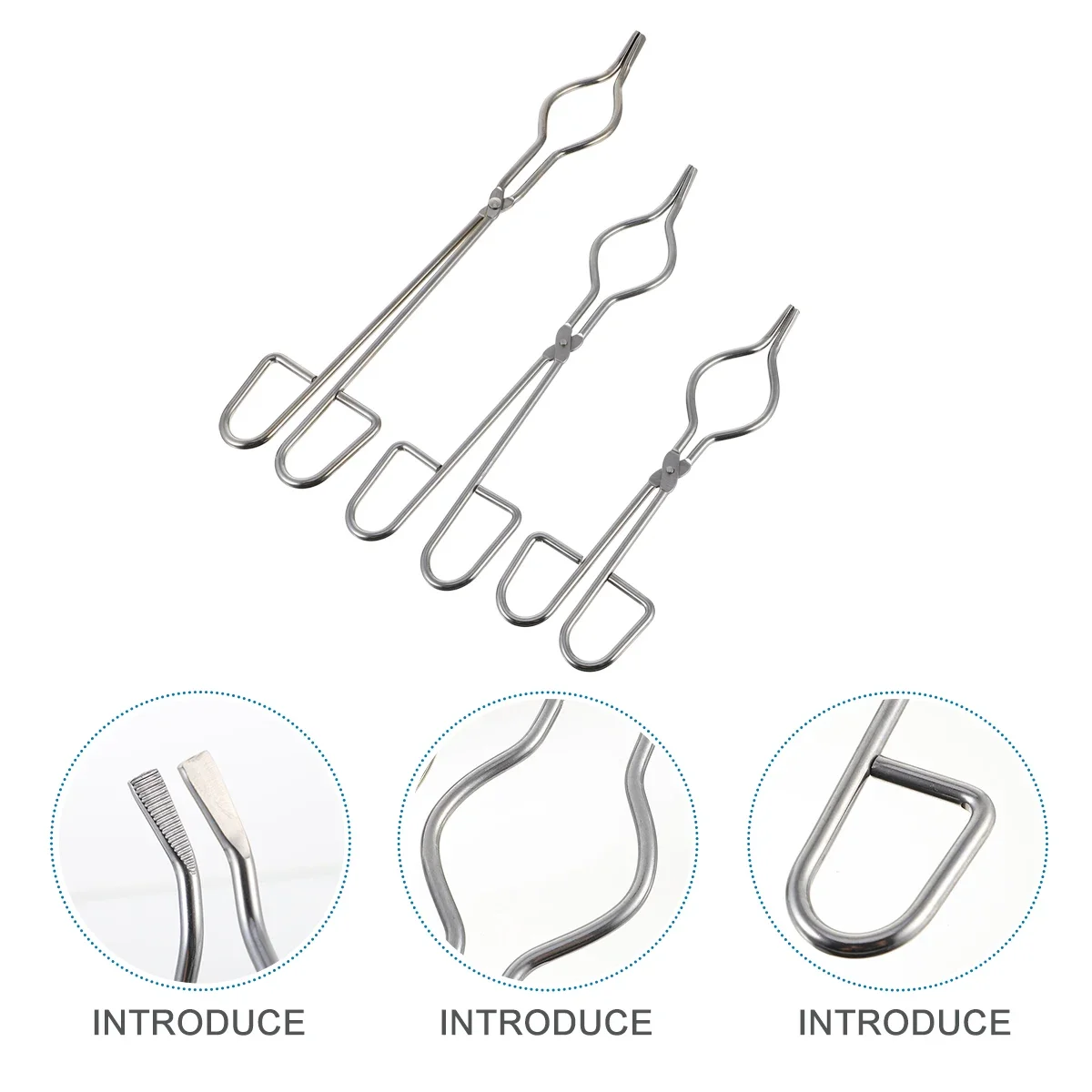 20-40mm Professional Stainless Steel Crucible Tongs for Graphite Melting,  Chrome Plated High Heat Resistant Lab Holder