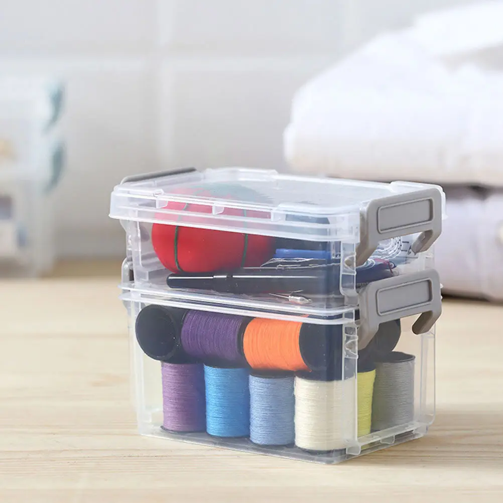 4Pcs Stackable Transparent Desktop Storage Box Plastic Jewelry Organizer Container for Table Desk Stationery