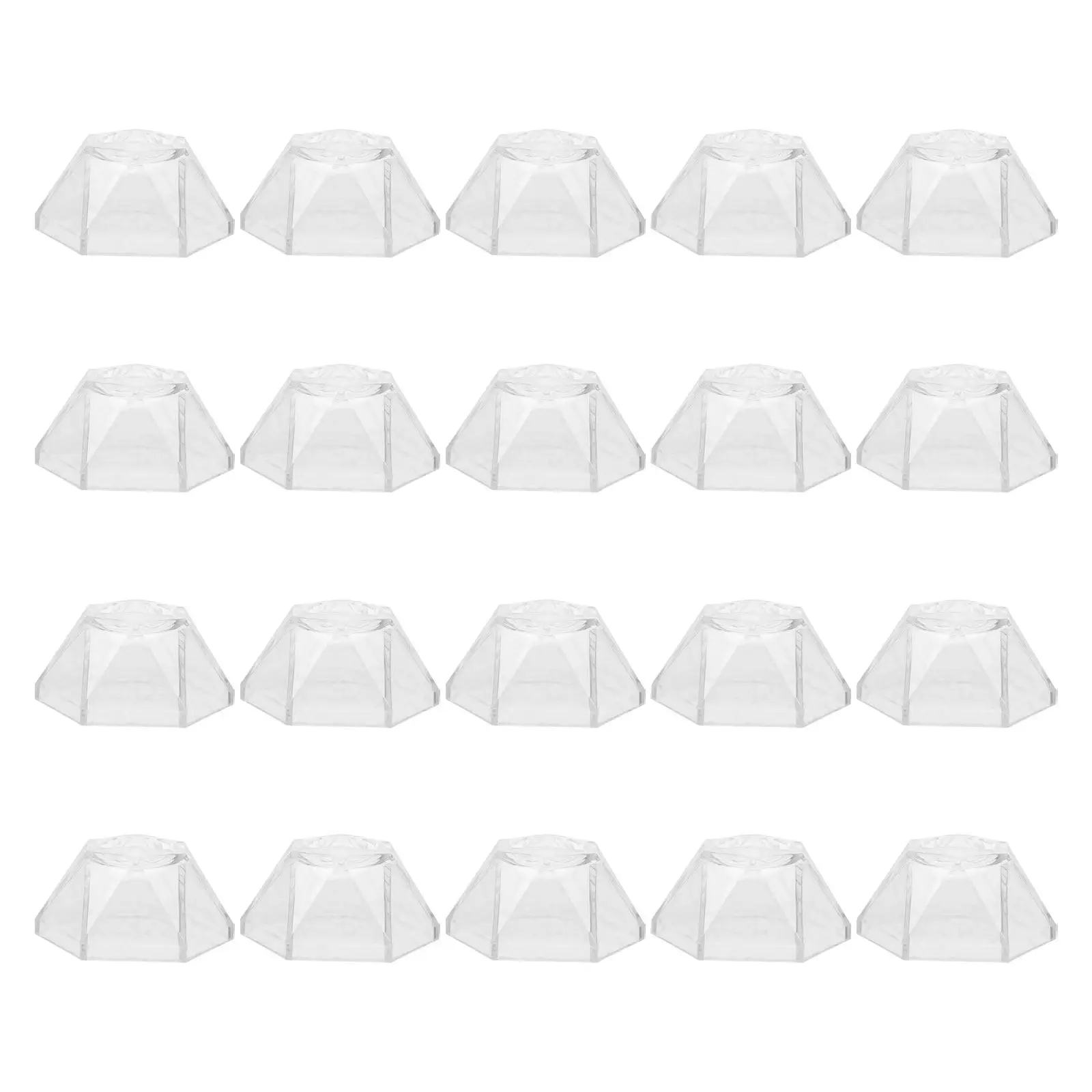 20pcs Acrylic Hexagon Ball Display Stands Transparent Crystal Sphere Holders For Minerals Gemstones Baseballs Decoration Base