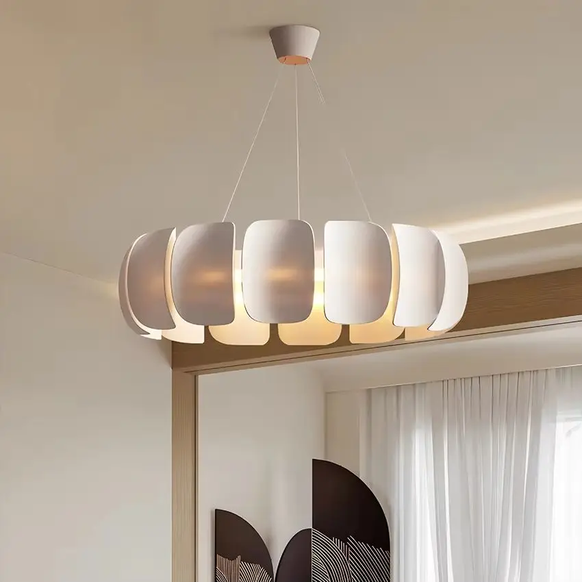 Nordic Vintage Creative LED White Pendant Lamp Modern Bedroom Living Room Dining Room Hotel Lobby Decorative Lighting Fixture