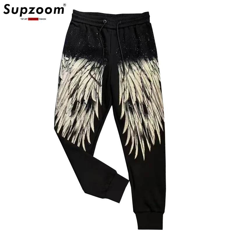 Supzoom New Arrival Chinese Style Elastic Waist Autumn Loose Wings Drills Trend Casual Couple Men Cotton Pants Sweatpants