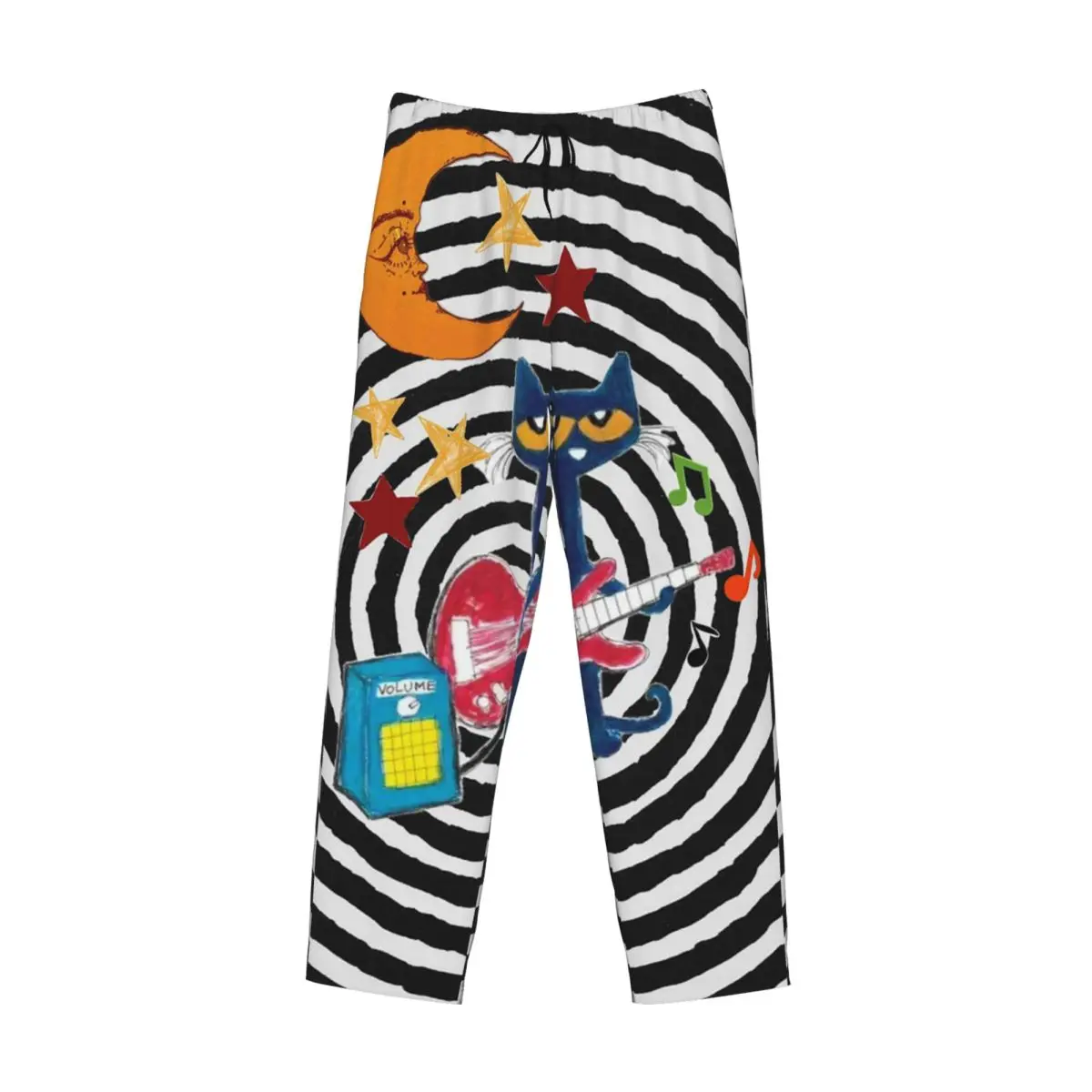 Custom Pete The Cat Pajama Pants Men Sleepwear Sleep Lounge Bottoms with Pockets